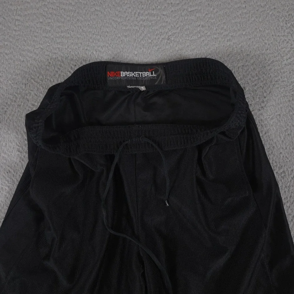VINTAGE Nike Shorts Mens L Black Mesh Basketball Baggy Swoosh Logo WorkoutY2K